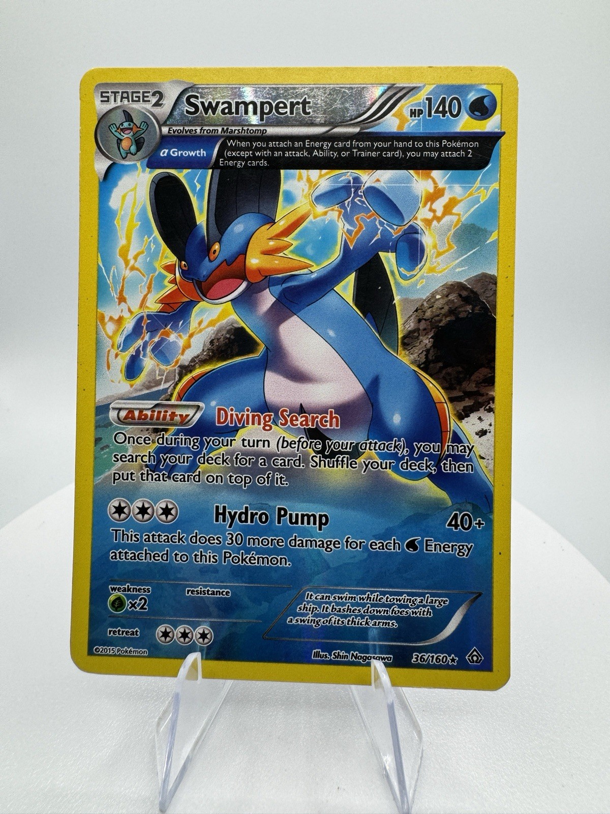 Pokémon TCG Swampert 36/160 Reverse Holo Rare XY Primal Clash LP
