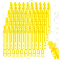 40 Pcs Duck Bubble Wands, Yellow Duck Mini Bubble Party Favors Wand Blowing Stic