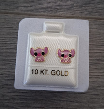 arete broquel de little stitch oro de 10K MX ...