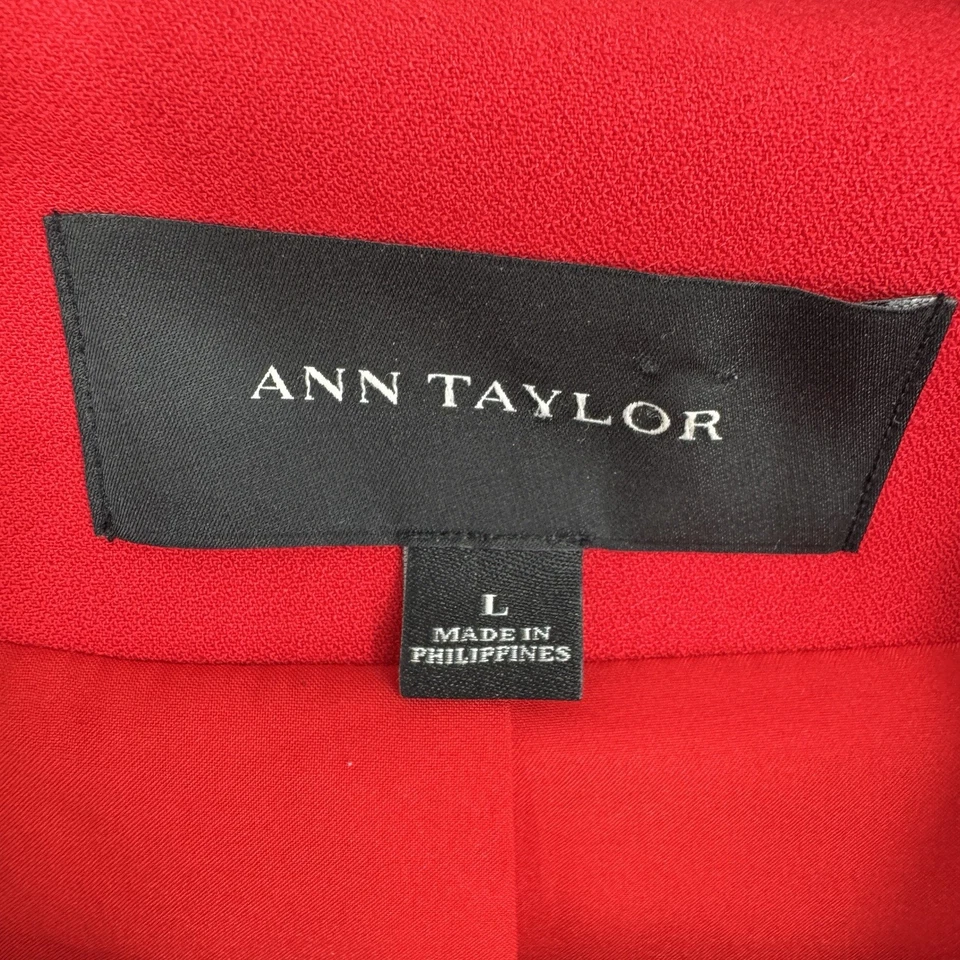 Abrigo Ann Taylor 10 Chaquetón Rojo Colorido Vacaciones Navidad Otoño Invierno Negocios Foto 4 de 4