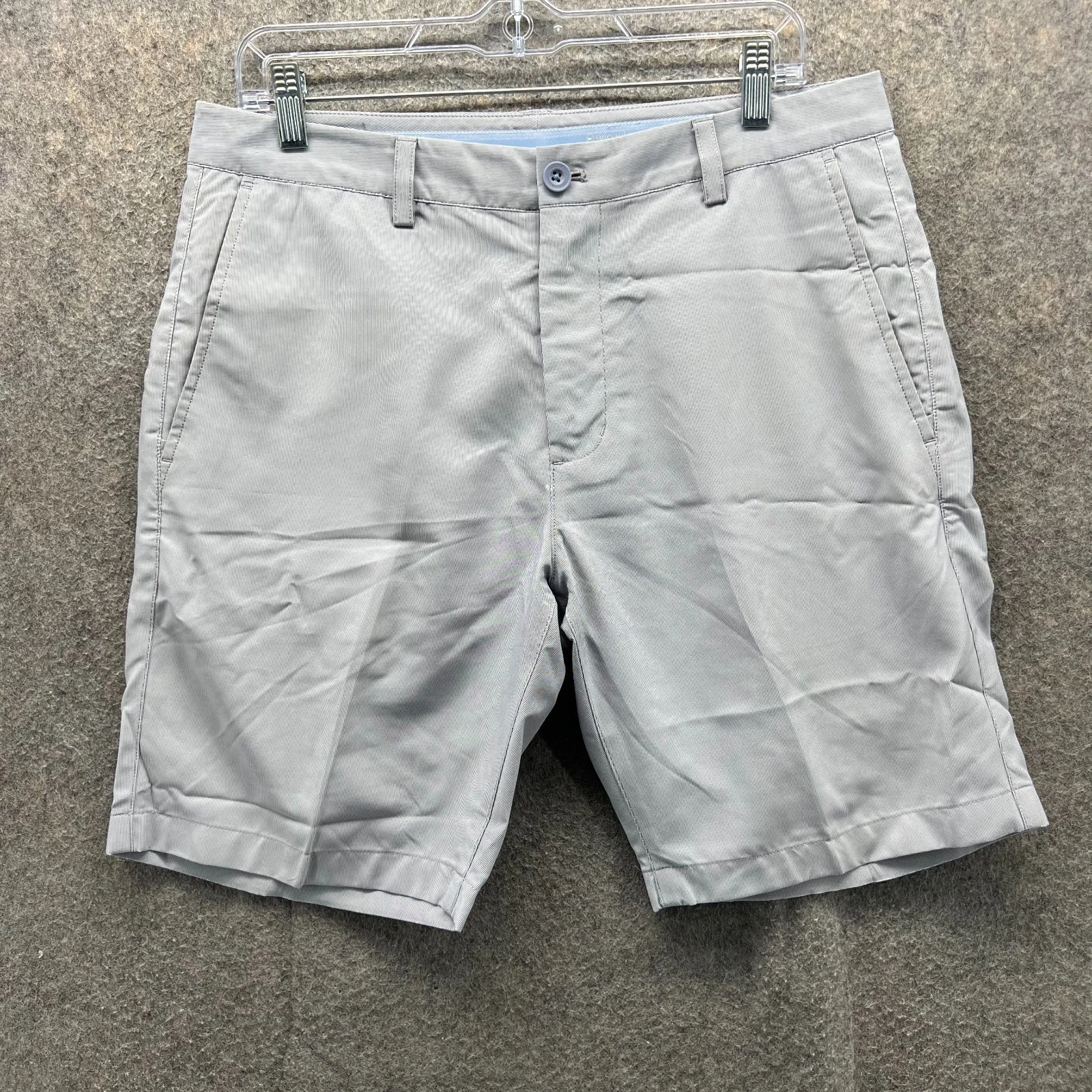 Vineyard Vines Shorts Mens 32 Gray Chino Pleated Fairway Cotton Canvas Golf