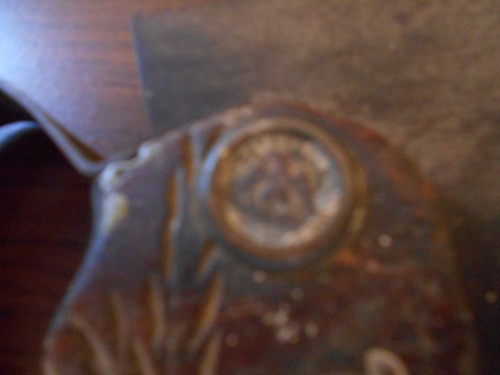 FRÜHE ANTIKE PRIMITIVE HANDSÄGE IN ALTEM BEMALTEN HAUSGEMACHTEN HOLZHALTER - Bild 5 von 7