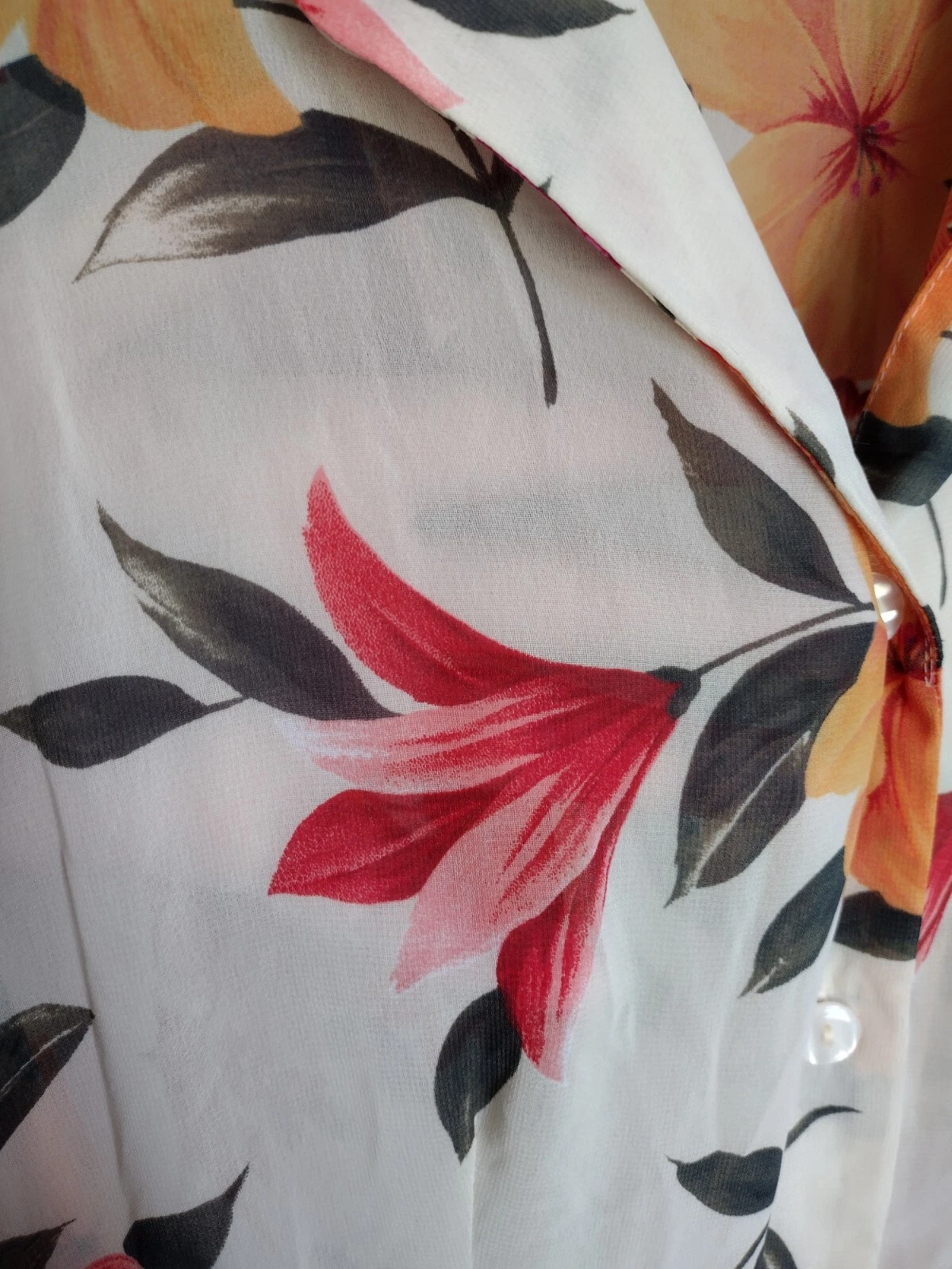 UNDERCOVER Maxi abito vestito copertina semi velato vintage Victoria's Secret floreale con bottoni