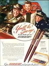 1944 WW2 Christmas AD for EVERSHARP Fountain pen Military Gift Sets  112019