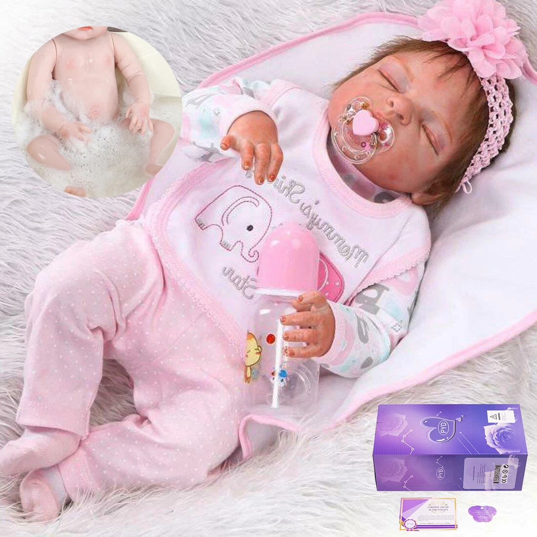 22 Realistic Reborn Baby Dolls Full Body Vinyl Silicone Girl Doll