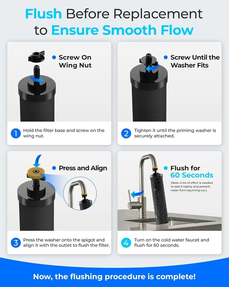 Waterdrop Alkaline Water Filter, Replacement for Berkey® BB9-2® Black Filters(4) - Image 3 of 4