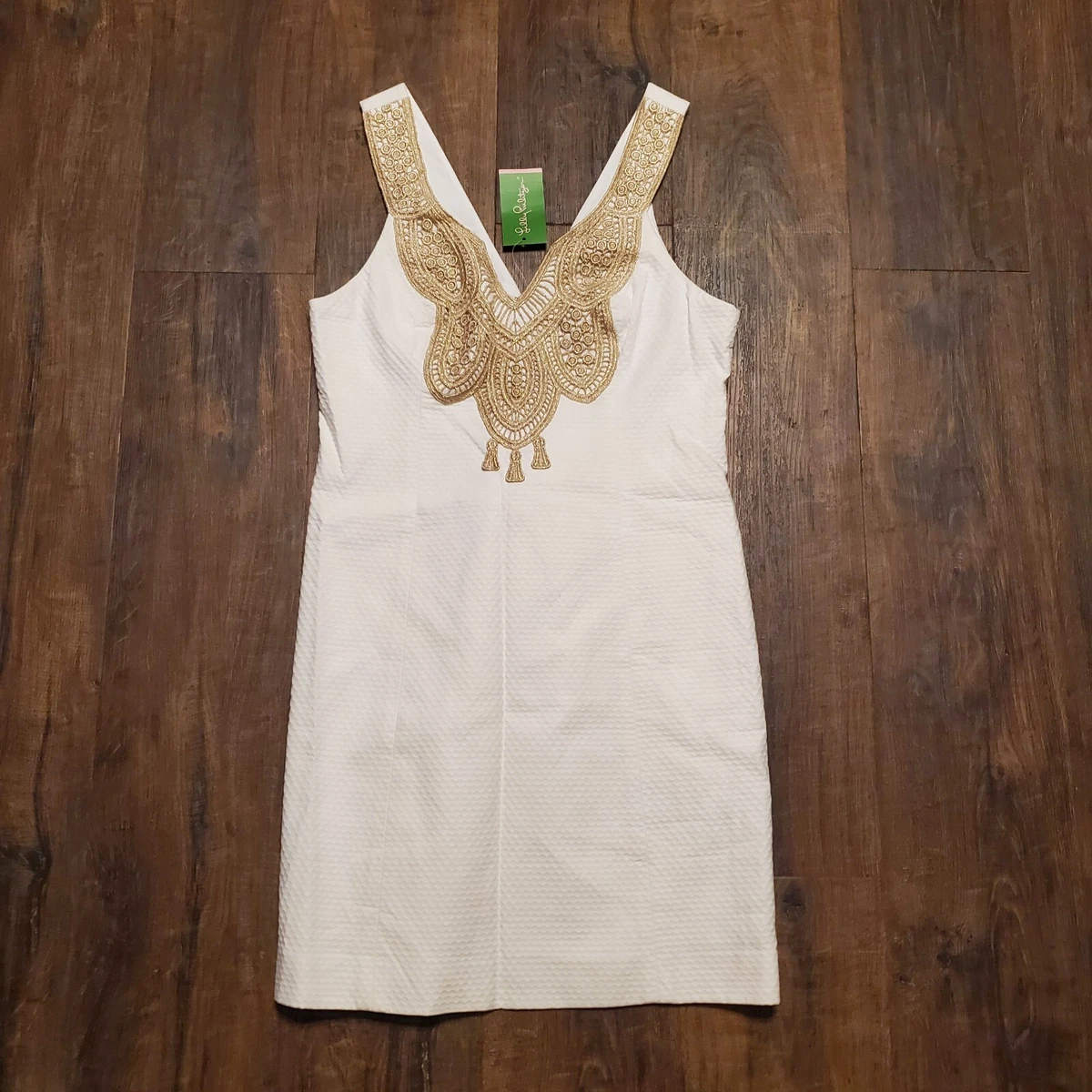 Lilly pulitzer white top and gold dress