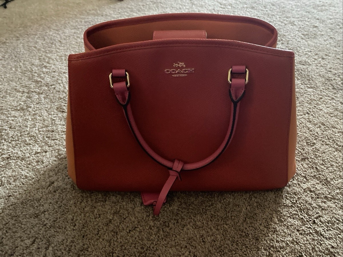 COACH ファニーパック 青/オレンジ Coach Signature Coated Canvas Small Wristlet in Orange Print