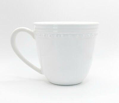 Bright White Coffee Cup Mug Fire Glazed 14 Oz Ceramic Made In Portugal By Fapor