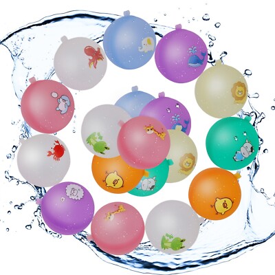 12Pcs Quick-Fill Reusable Water Balloons, Self-Sealing Splash Balls