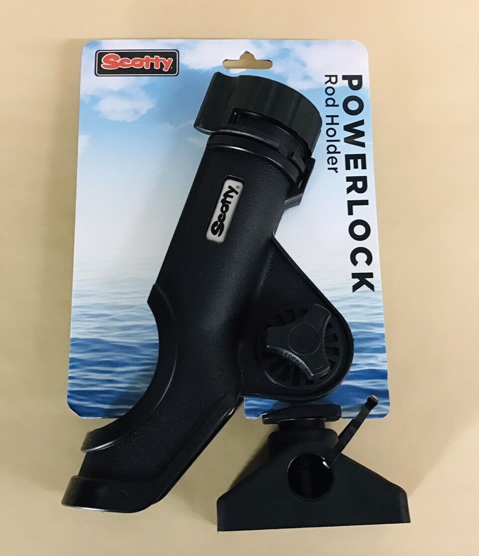 Scotty 230BK PowerLock Rod Holder Black With 241 Side Deck Mount Power Lock eBay