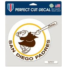 SAN DIEGO PADRES COOPERSTOWN 8"X8" COLOR DIE CUT DECAL NEW WINCRAFT 👀