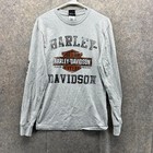 Harley Davidson Shirt Men Small Gray Long Sleeve Tee Motorcycle 2018 Biker Vtg