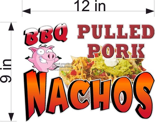 BBQ PULLED PORK NACHOS VINYL DECAL (CHOOSE SIZE) CONCESSION STAND BOARDWALK - Picture 3 of 6