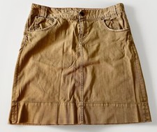Vintage GAP Womens 14 Khaki Distressed Denim Skirt 5 Pocket Soft Western GO WEST