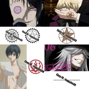 Black Butler Sebastian Claude Ciel Undertaker Cosplay Tattoo