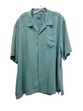 Tommy Bahama Silk Original Fit Camp Shirt Light Turquoise Men  s Size XL
