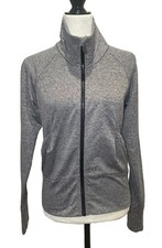 Lucy Women's Small Gray Athletic Athleisure Stretch Jacket Pockets