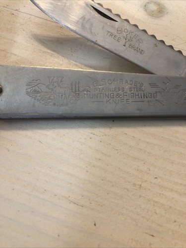 G. SCHRADE'S Stainless Steel Hunting & Fishing Pocket Knife Vintage Boker - Picture 5 of 9