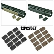 Low Profile for M-LOK Snap-in Flat Rail Protector Covers Pane 12/24Pcs Bk / Tan