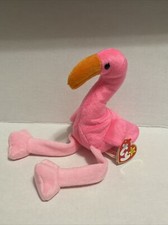1995 Ty Beanie Baby Pinky The Flamingo With Tag  Cover Also Tush Tag