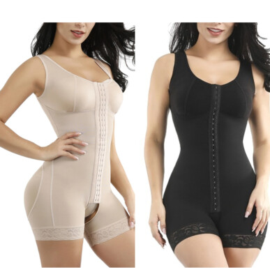 Superfit Lace Hooks U Neck Wide Strap Crotchless Full Body Shaper Tummy Control