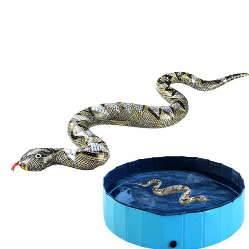 Inflatable Snake 47.24 Inch Large Fake Snake Realistic Tricky Toy for Garden