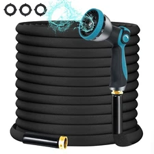 Garden Hose 50FT, Non-Expanding Hose Sturdy & Lightweight Water Hose, No-Kink...