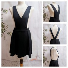 Black Sleeveless Dress Size 10 Deep V  Fit-and-Flare Sexy Formal Festival Club
