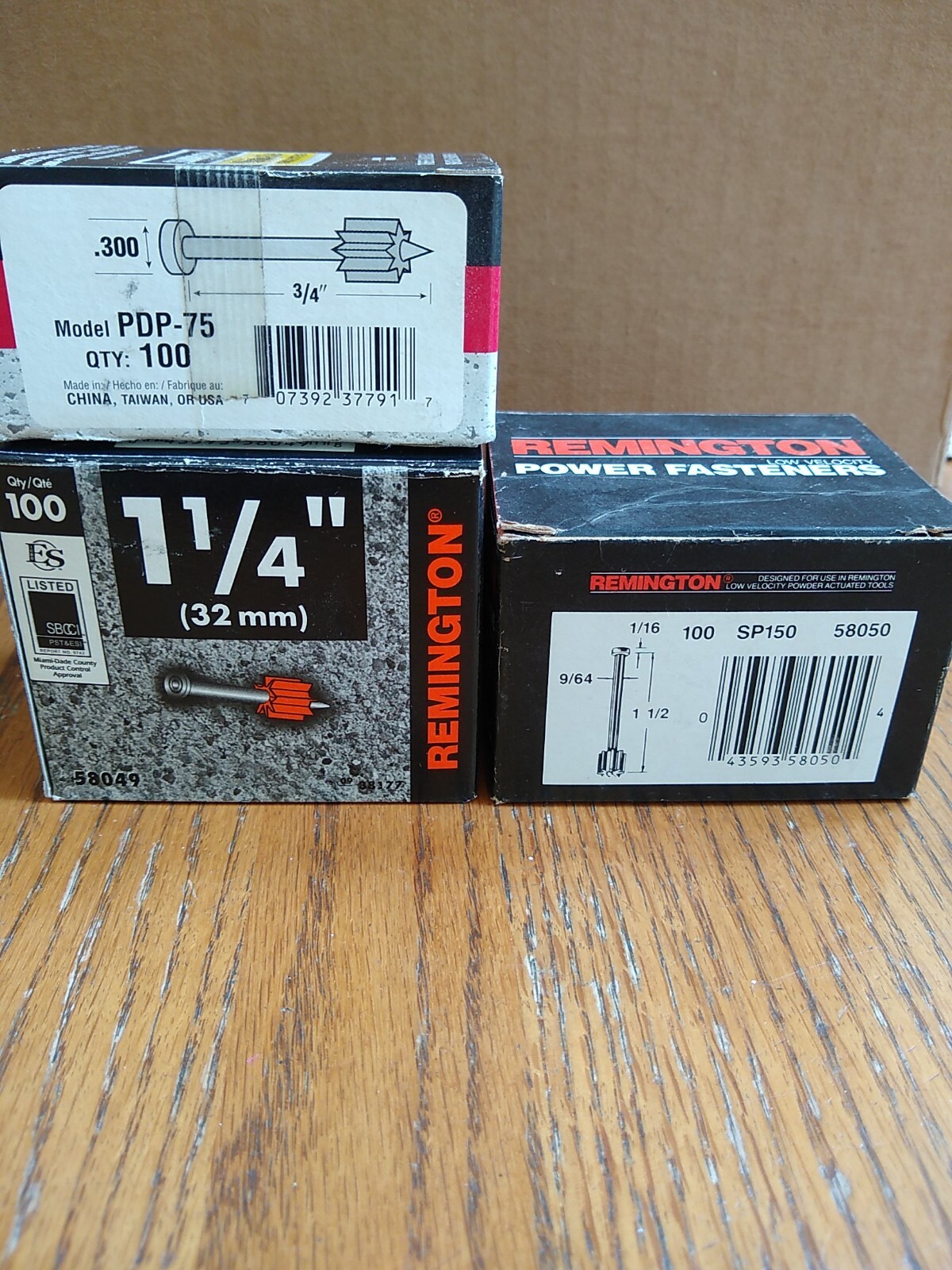 3 Boxes Remington Power Fasteners 3/4", 1 1/4", 1 1/2". 100 per box eBay
