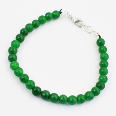 Round Shape 63 Cts Earth Mined 6'' Long Green Emerald Beads Bracelet JK 32E269