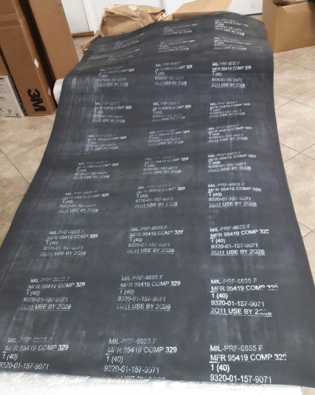 36" x 72" x 1/4" MILR6855 ( Black ) Solid Rubber Sheet Mat 932001