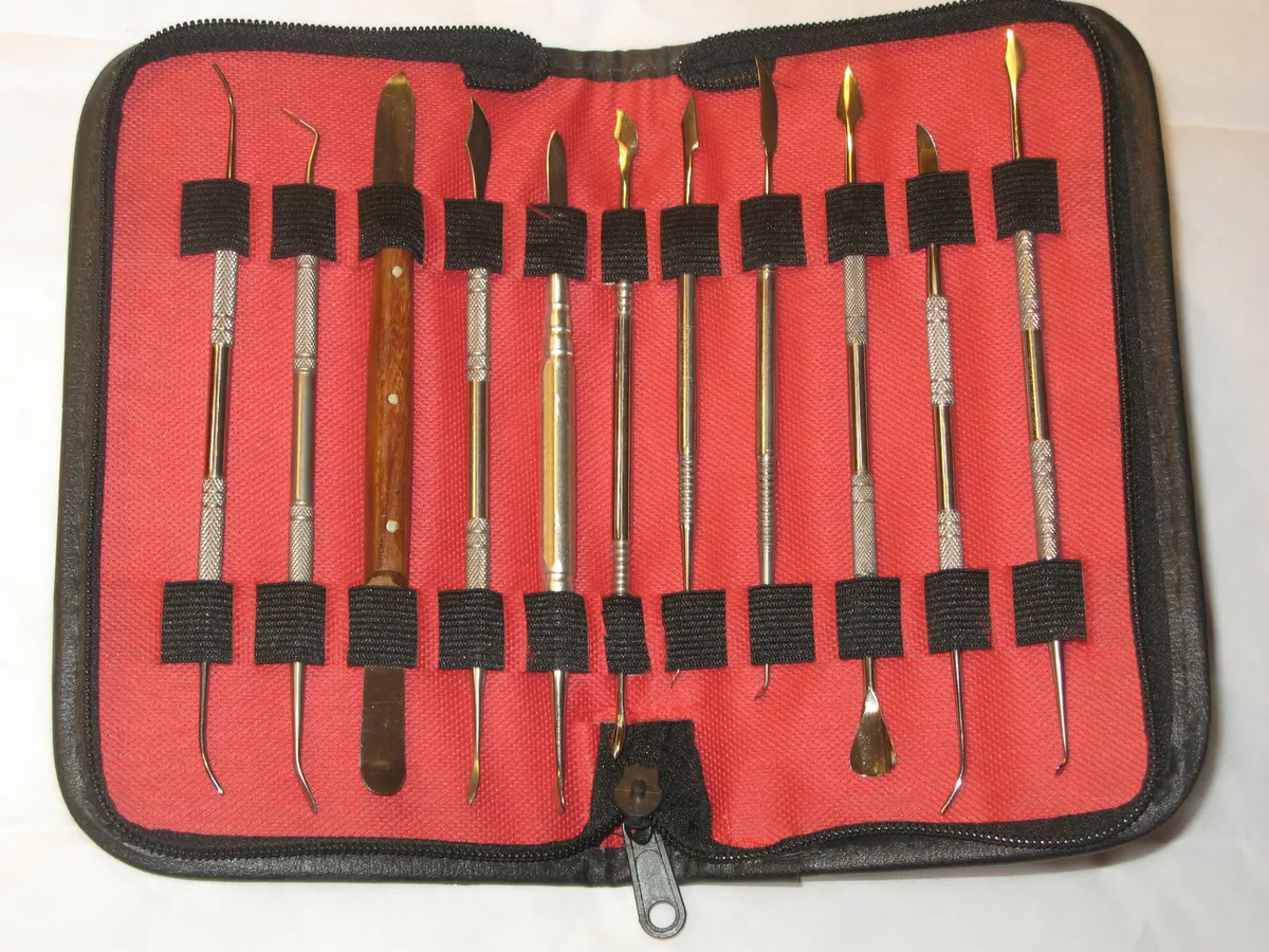 11 pc Sculpting Carving Tool Set w Case Wax Clay Ceramic Art Dental Hobbyist NEW