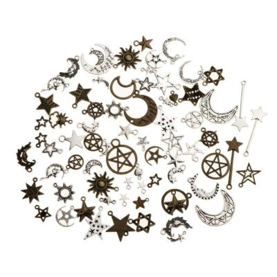100g Metalllegierung Ethno Mond Stern Charms Anhänger zum Selbermachen Handwerk Schmuckherstellung