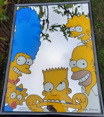 cadre-miroir-simpson-famille-grimace-barthe-1995-matt-groening-vintage