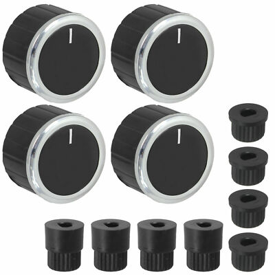 Bedienknopf Wählschalter + Adapter für LG LEC TEKA CDA BRANDT Backofen schwarz x 4