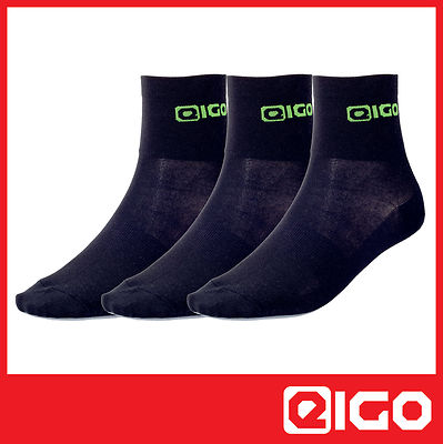 NEU 3 PAAR EIGO SPORTSOCKEN SCHWARZ - TRIATHLON RADFAHREN LAUFEN SPINNING