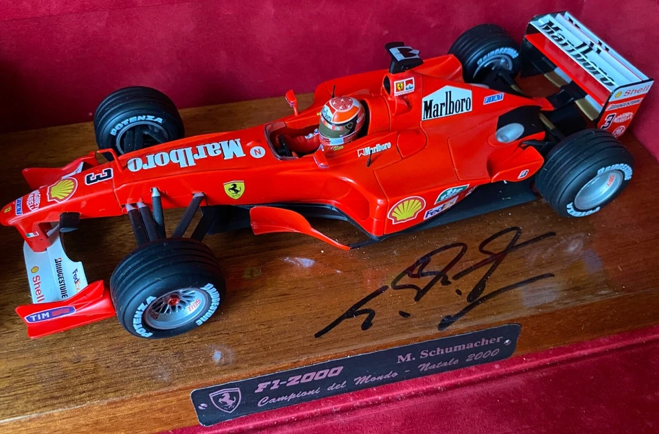 SCHUMACHER Michael : 1/18, NATALE 2000, Championi del Mondo, Signé, Lire + - Photo 4/4
