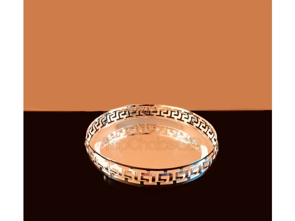 Bandeja de velas Tealight efecto plata acabado espejo plato levantador 23 cm Foto 2 de 3