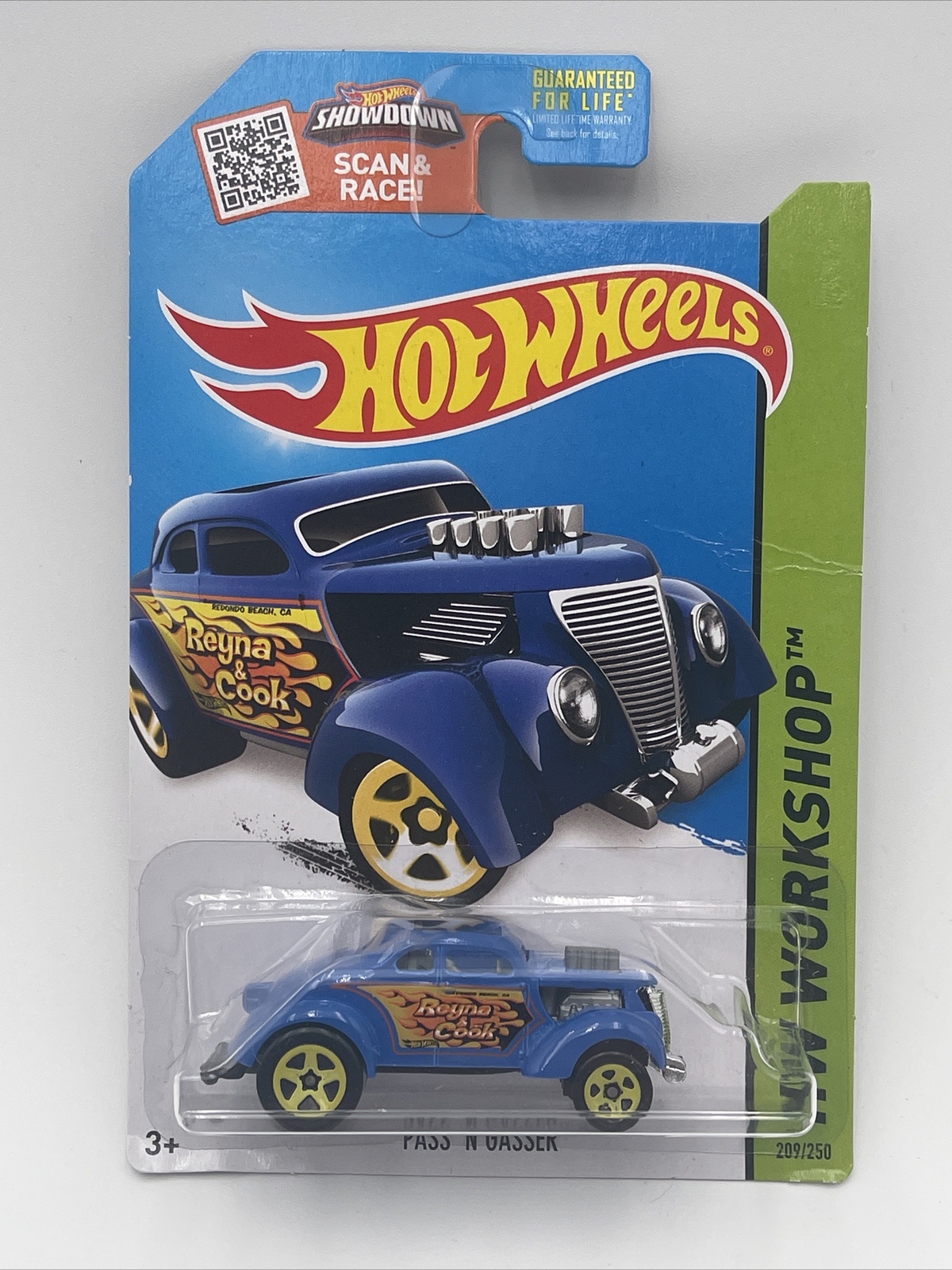 Hot Wheels Pass ‘N Gasser Blue w/Yellow 5 Sp 209/250 HW Workshop 2015 Heat Fleet