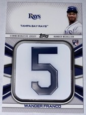 2022 Topps Series 1 Wander Franco Player Jersey Number Medallion Rookie Card RC