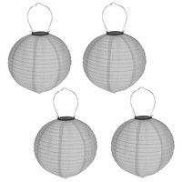 4Er Set Solar Led Garten Lampion Grau Party Laterne Deko Gartenlampion ø 30Cm