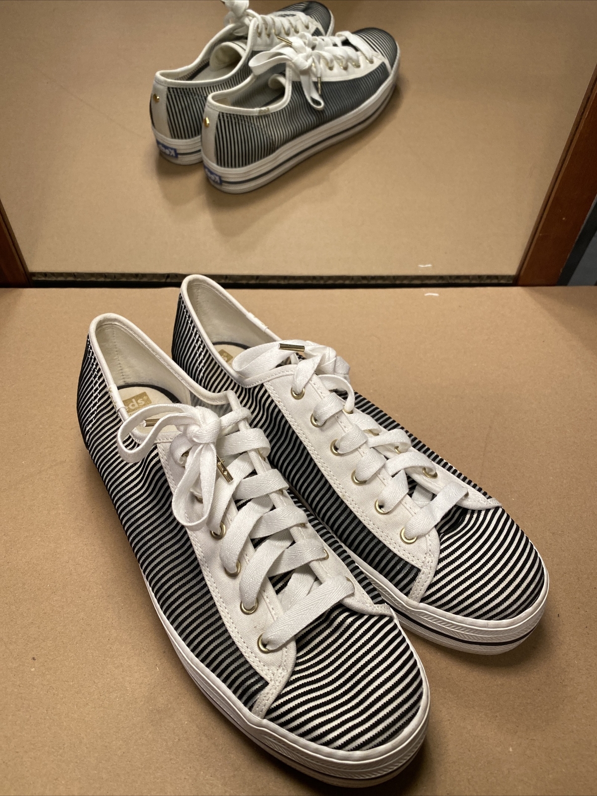 Ked’s Kate Spade Tennis Shoes Black/White Stripe … Gem