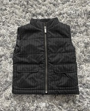 KENNETH COLE REACTION Boys Black Pin Striped Zip Vest Size 18 Months EUC