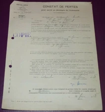 Old Minutes Statement of Sinister Losses Hail Service Stamps June 1958