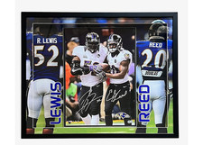Ray Lewis & Ed Reed Baltimore Ravens Signed 3D LED Light  16x20 Photo Beckett