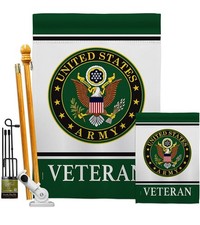 Army Veteran Garden House Flag Double-Sided 28 X 40 Made in USA