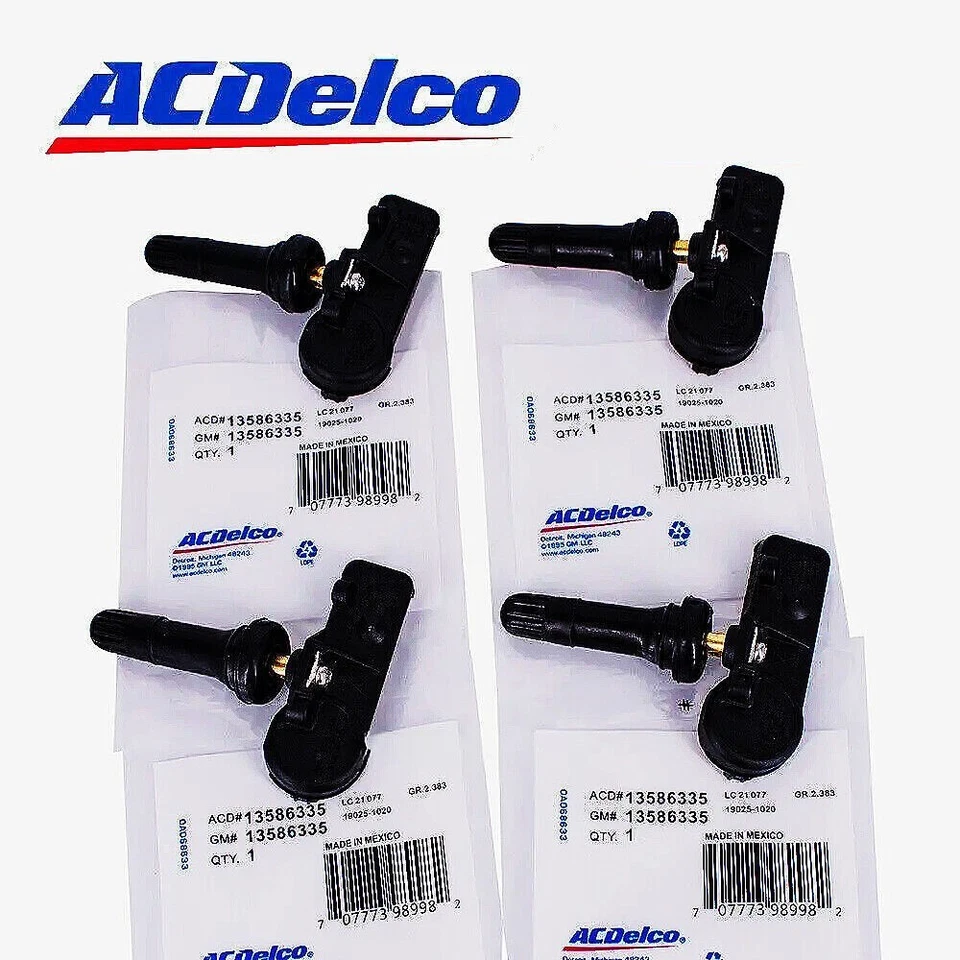 4x Genuine 13586335 TPMS Tire Pressure Monitoring Sensor GM Chevy GMC Buick Foto 2 de 4
