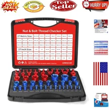 54-Piece Nut & Bolt Thread Checker Set for Precise Measurement
