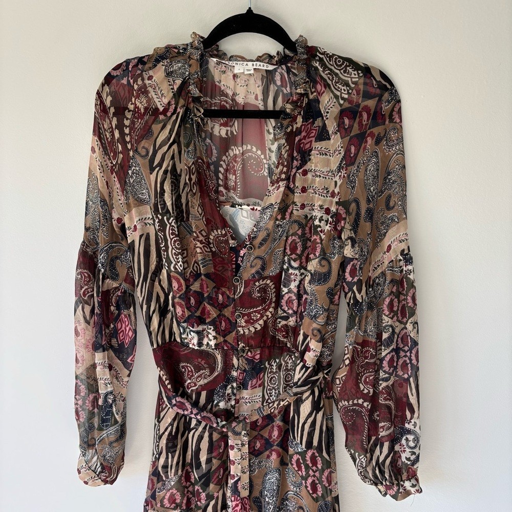 Veronica Beard Isra Multicolor Patchwork Print 10… - image 9